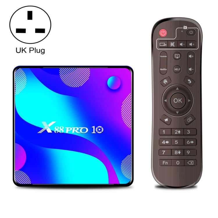 X88 PRO10 4K Smart TV BOX Android 11.0 Media Player, RK3318 Quad-Core 64bit Cortex-A53,