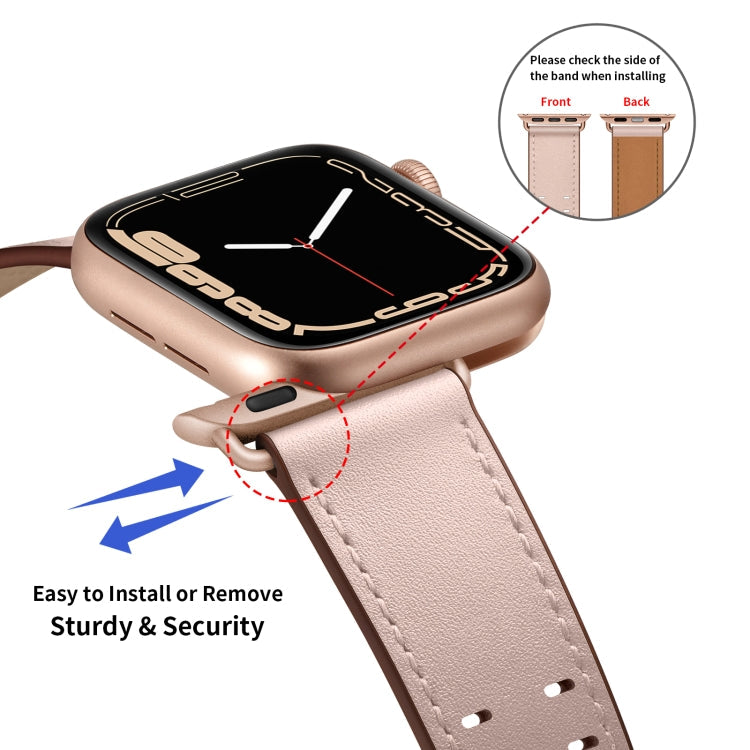 Double Buckles Leather Watch Band For Apple Watch Series