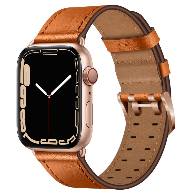 Double Buckles Leather Watch Band For Apple Watch Series