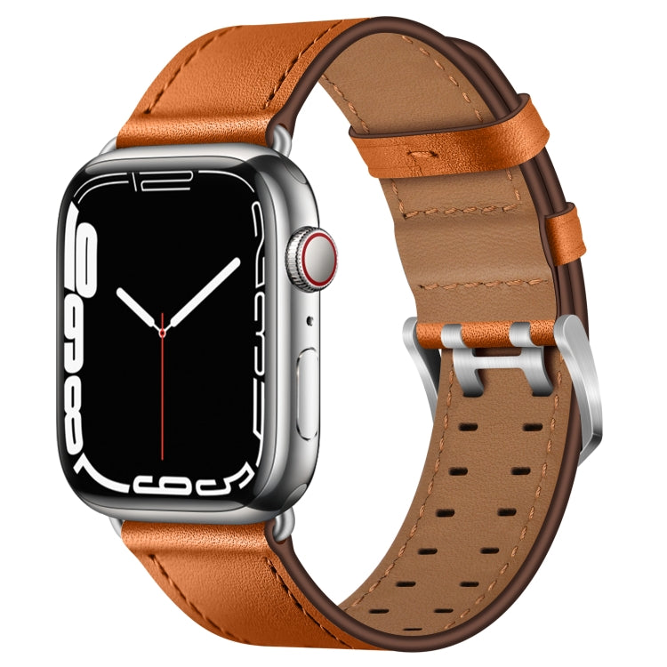 Double Buckles Leather Watch Band For Apple Watch Series