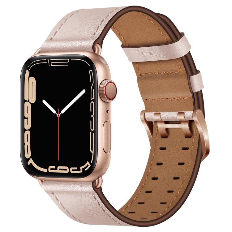 Double Buckles Leather Watch Band For Apple Watch Series