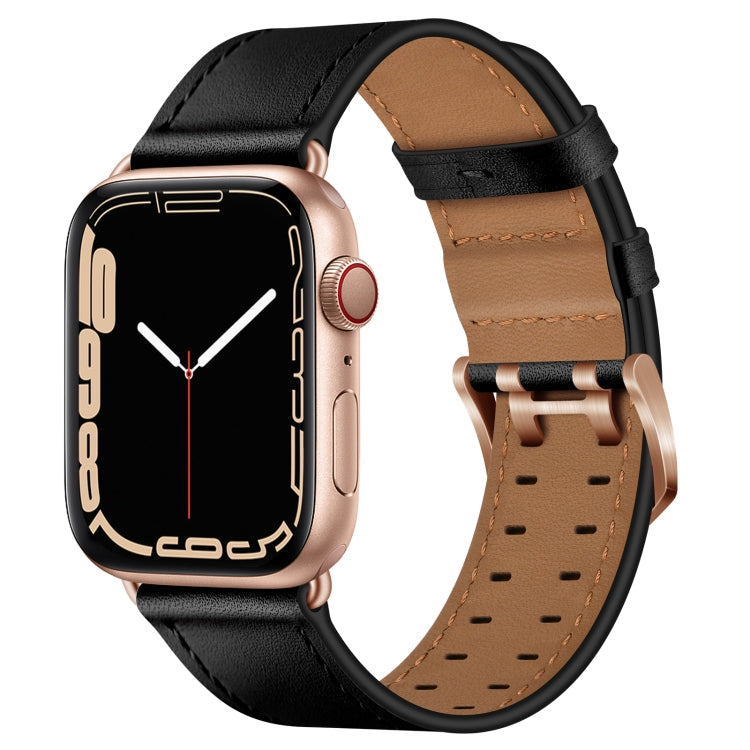 Double Buckles Leather Watch Band For Apple Watch Series