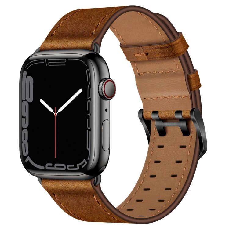 Double Buckles Leather Watch Band For Apple Watch Series