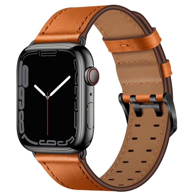 Double Buckles Leather Watch Band For Apple Watch Series