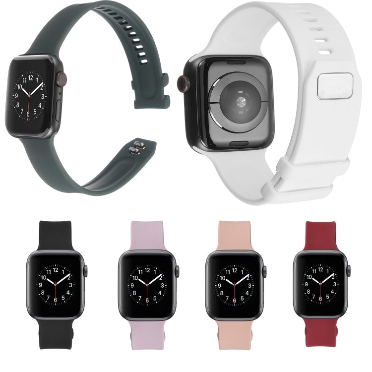 Square Buckle Silicone Watch Band For Apple Watch Series