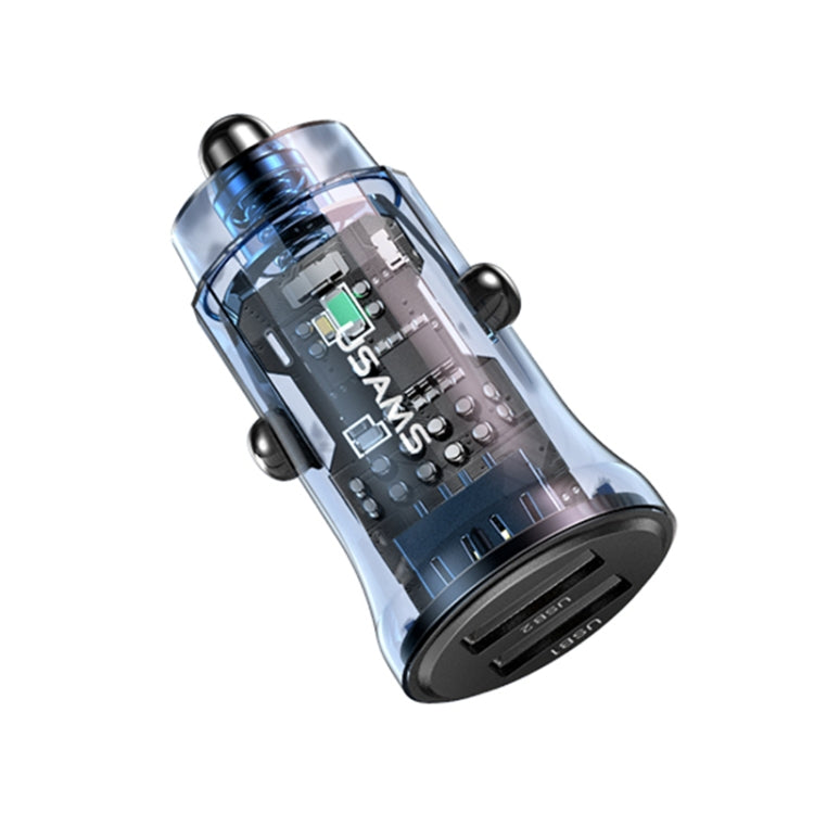 USAMS US-CC162 C31 5V3A Transparent Dual USB Mini Car Charger