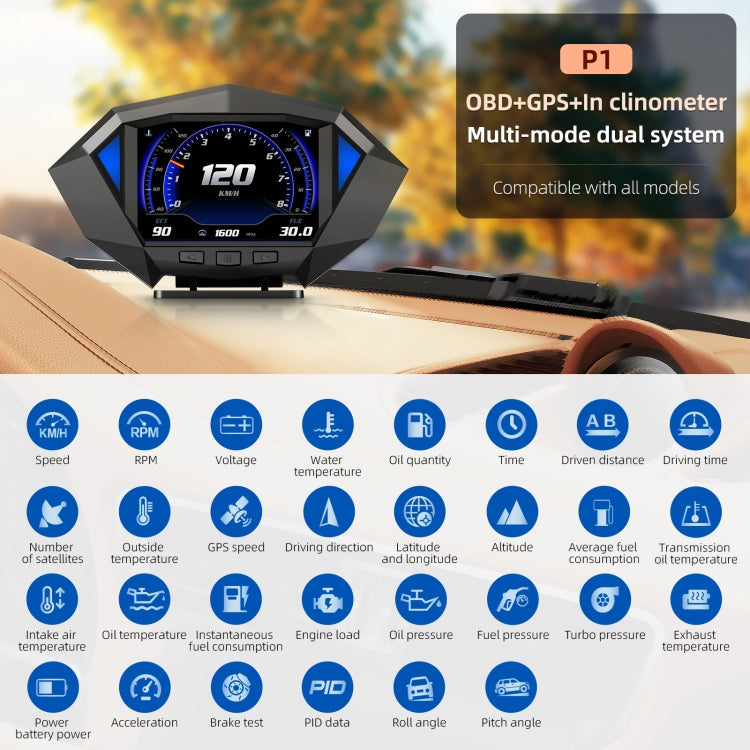 P1 3.5 inch Car OBD2 GPS HUD Head Up System Smart Digital Speedometer Meter Display ÎҵÄÉ̵ê