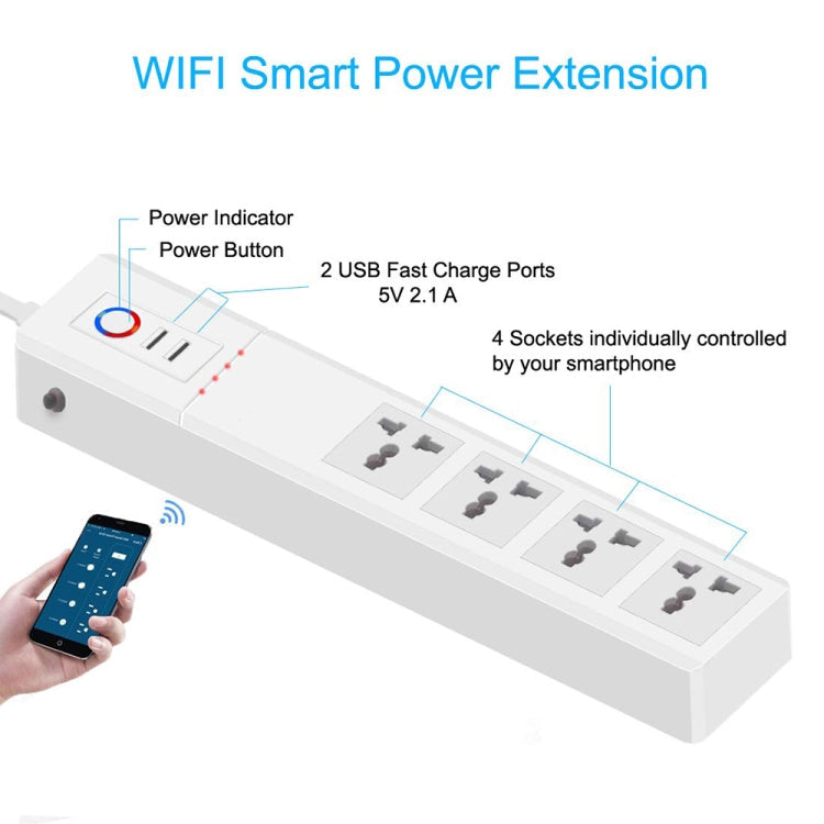 SM-SO306-M 4 Holes + 2 USB Multi-purpose Smart Power Strip Reluova