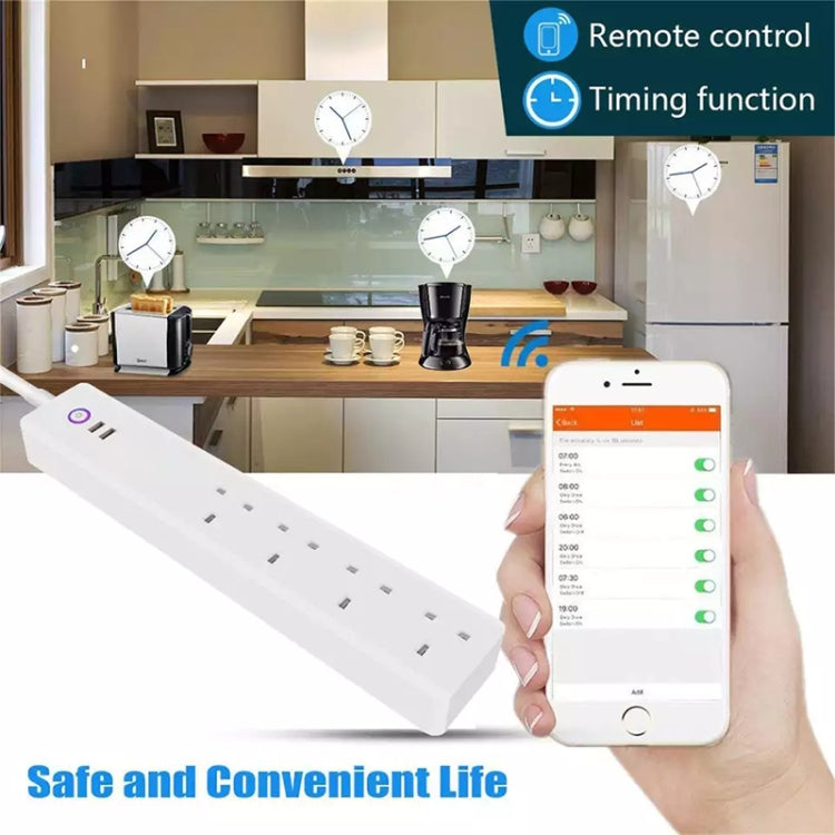 SM-SO306-K 4 Holes + 2 USB Multi-purpose Smart Power Strip, UK Plug