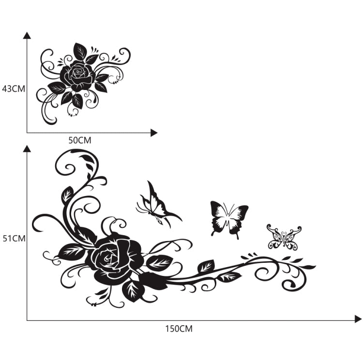 2 PCS/Set D-72 Butterfly Love Flower Pattern Car Modified Decorative Sticker-Reluova