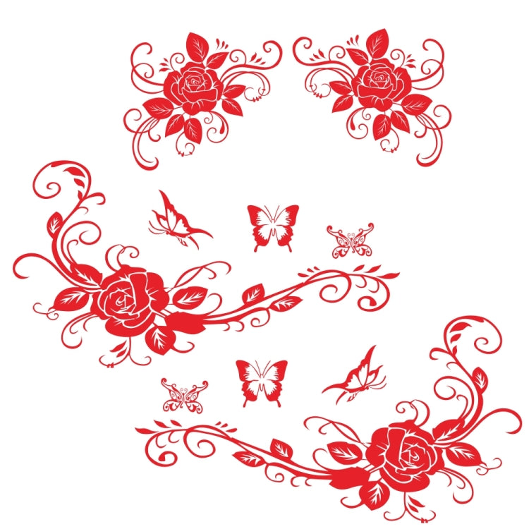 2 PCS/Set D-72 Butterfly Love Flower Pattern Car Modified Decorative Sticker-Reluova