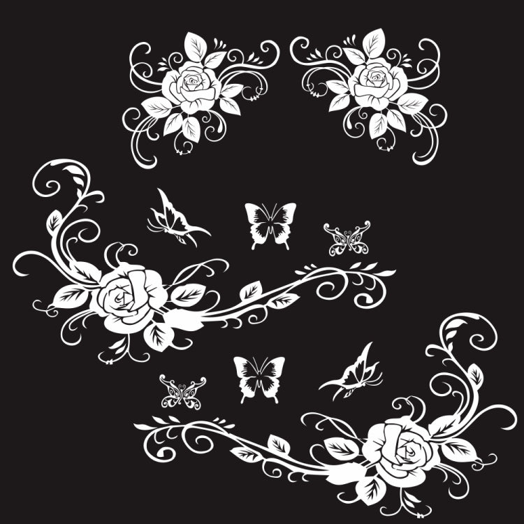 2 PCS/Set D-72 Butterfly Love Flower Pattern Car Modified Decorative Sticker-Reluova