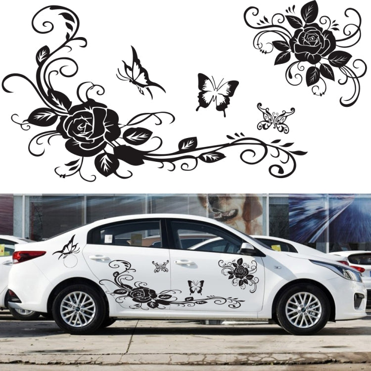 2 PCS/Set D-72 Butterfly Love Flower Pattern Car Modified Decorative Sticker-Reluova