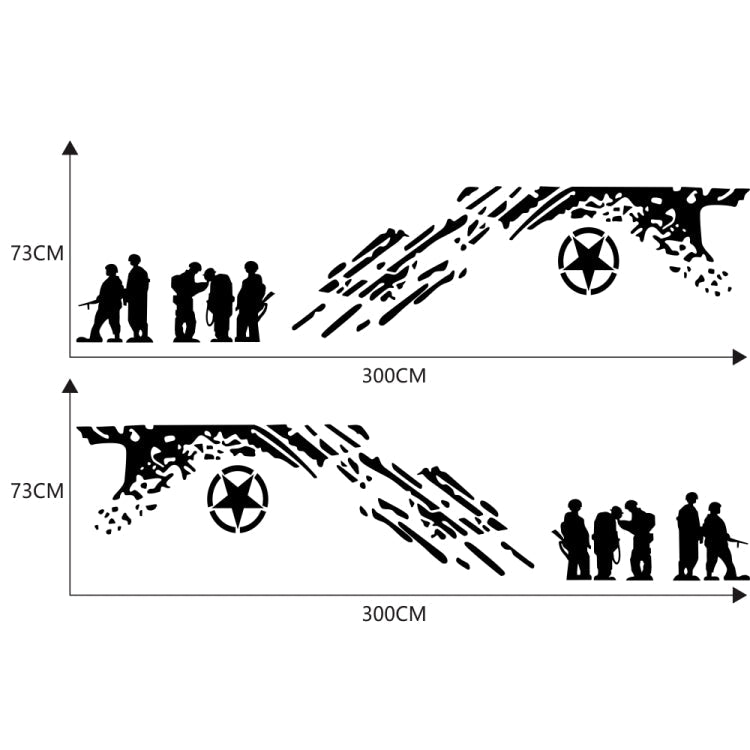 2 PCS/Set D-123 Soldiers Pattern Car Modified Decorative Sticker-Reluova