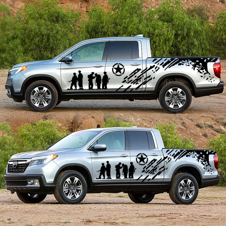 2 PCS/Set D-123 Soldiers Pattern Car Modified Decorative Sticker-Reluova