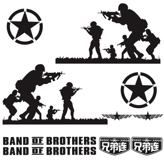 2 PCS/Set D-135 Band of Brothers Pattern Car Modified Decorative Sticker-Reluova