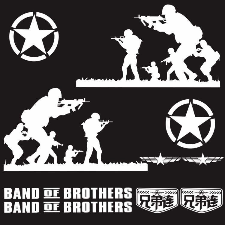 2 PCS/Set D-135 Band of Brothers Pattern Car Modified Decorative Sticker-Reluova