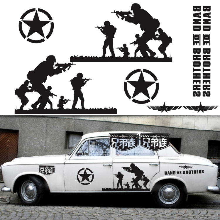 2 PCS/Set D-135 Band of Brothers Pattern Car Modified Decorative Sticker-Reluova