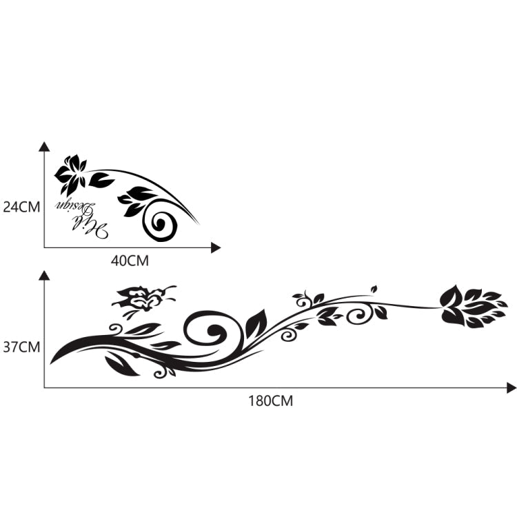 2 PCS/Set D-251 Butterfly Love Flowers Pattern Car Modified Decorative Sticker-Reluova