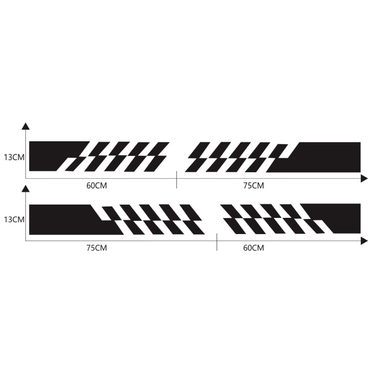 2 PCS/Set D-487 Stripe Pattern Car Modified Decorative Sticker-Reluova