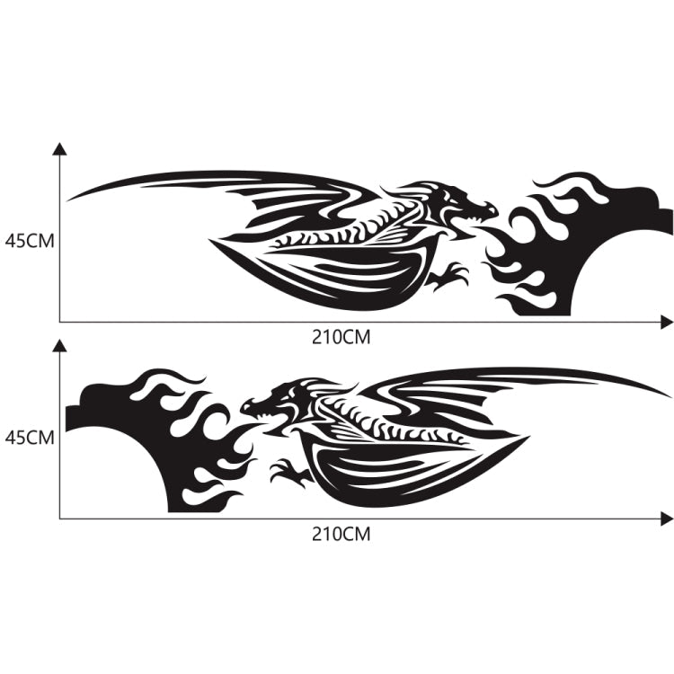 2 PCS/Set D-489 Fire-breathing Dragon Pattern Car Modified Decorative Sticker-Reluova