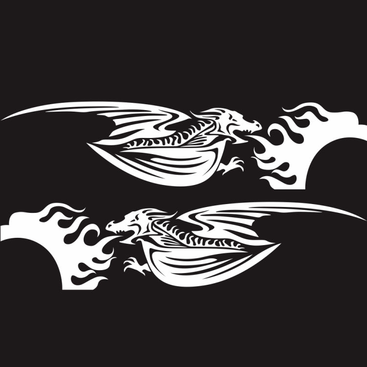 2 PCS/Set D-489 Fire-breathing Dragon Pattern Car Modified Decorative Sticker-Reluova