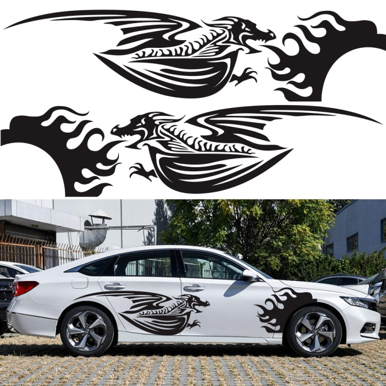 2 PCS/Set D-489 Fire-breathing Dragon Pattern Car Modified Decorative Sticker-Reluova