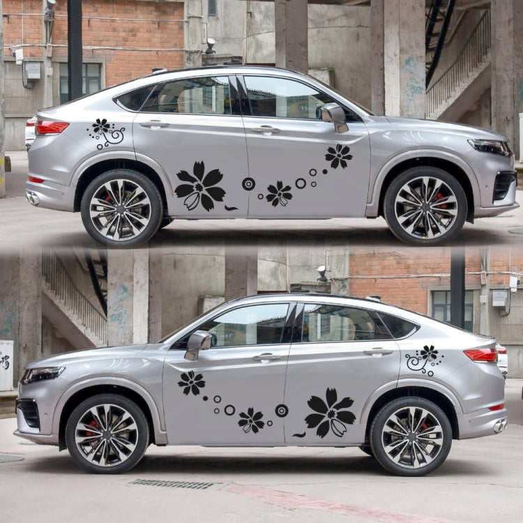 2 PCS/Set D-510 Flowers Pattern Car Modified Decorative Sticker-Reluova