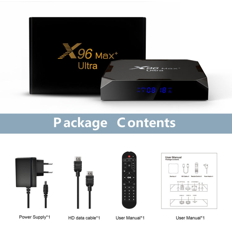 H96 Max+ Ultra 4GB+32GB Amlogic S905X4 8K Smart TV BOX Android 11.0 Media Player Reluova