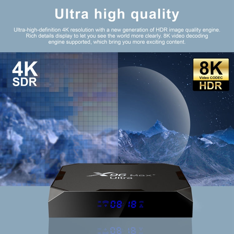 H96 Max+ Ultra 4GB+64GB Amlogic S905X4 8K Smart TV BOX Android 11.0 Media Player Reluova