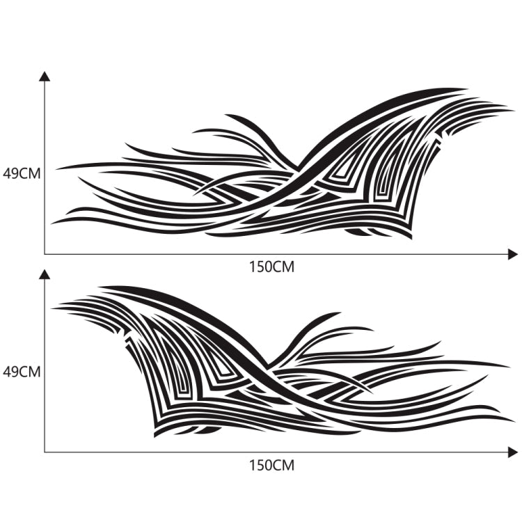 2 PCS/Set D-752 Lines Pattern Car Modified Decorative Sticker-Reluova