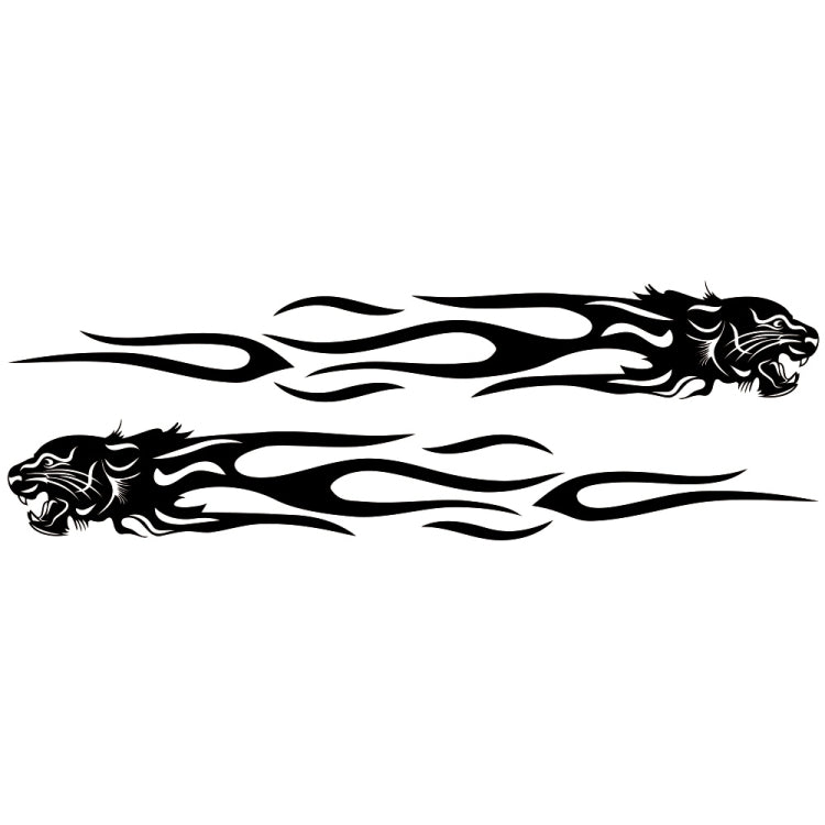 2 PCS/Set D-815 Flame Lion Pattern Car Modified Decorative Sticker-Reluova