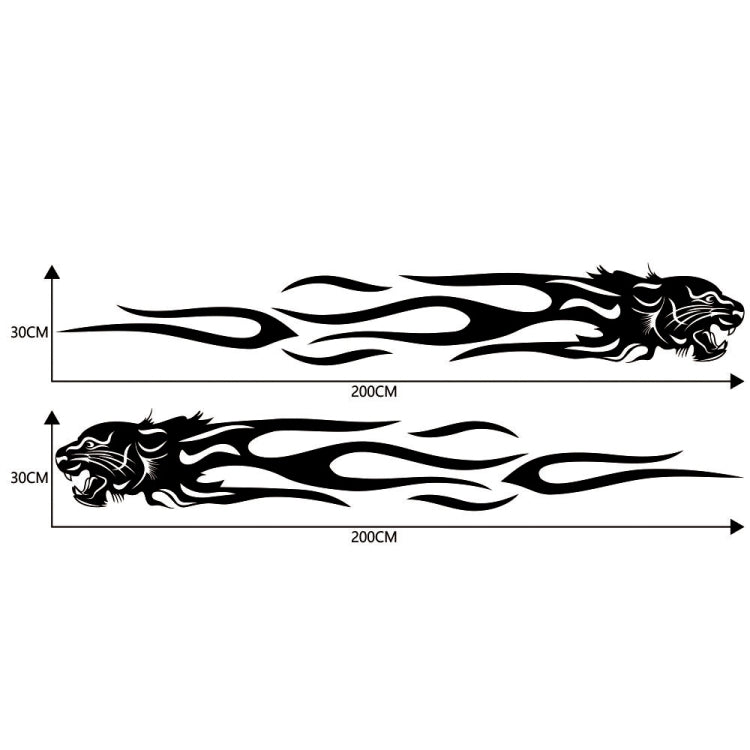 2 PCS/Set D-815 Flame Lion Pattern Car Modified Decorative Sticker-Reluova