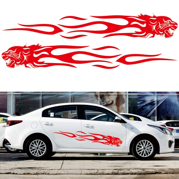 2 PCS/Set D-815 Flame Lion Pattern Car Modified Decorative Sticker-Reluova