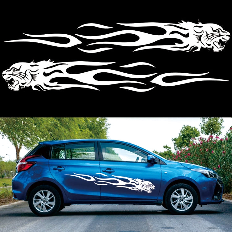 2 PCS/Set D-815 Flame Lion Pattern Car Modified Decorative Sticker-Reluova