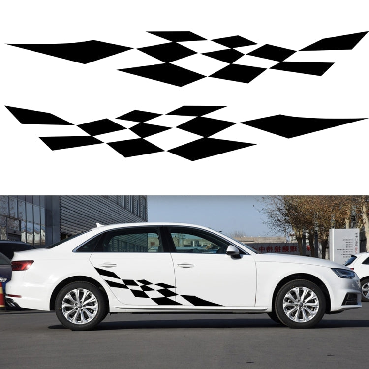 2 PCS/Set D-943 Checkered Flag Pattern Car Modified Decorative Sticker-Reluova