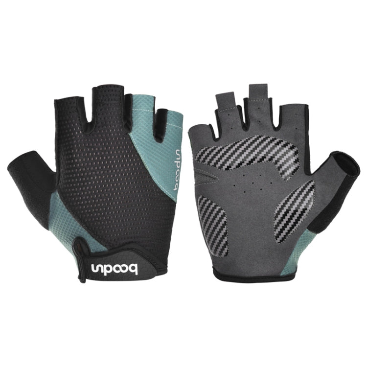 BOODUN 1408 4D Silicone Shock Absorbing Half Finger Breathable Bicycle Outdoor Riding Gloves Reluova