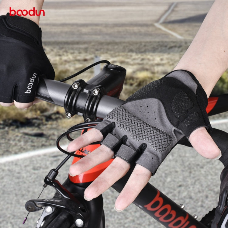 BOODUN Non-slip Half Finger Shock Absorption Breathable Heat Dissipation Outdoor Riding Gloves Reluova