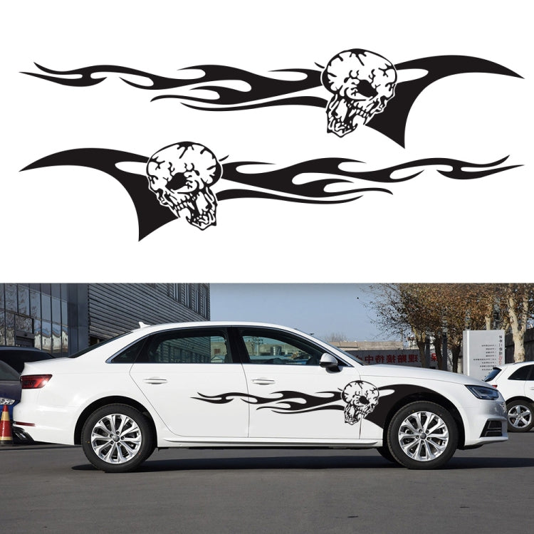 2 PCS/Set D-964 Skull Flame Pattern Car Modified Decorative Sticker-Reluova