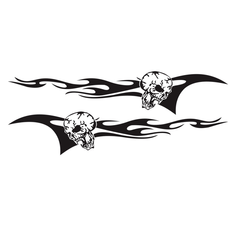 2 PCS/Set D-964 Skull Flame Pattern Car Modified Decorative Sticker-Reluova