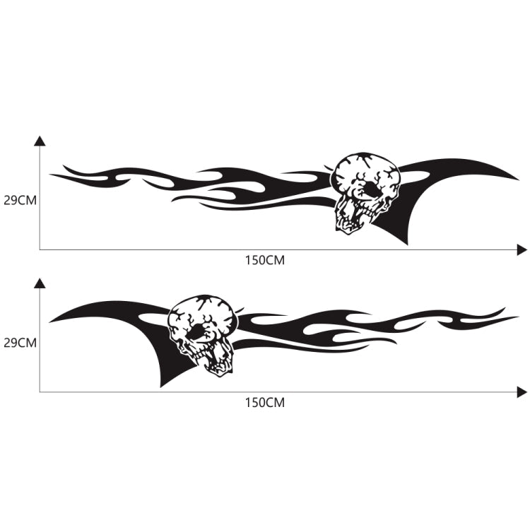 2 PCS/Set D-964 Skull Flame Pattern Car Modified Decorative Sticker-Reluova