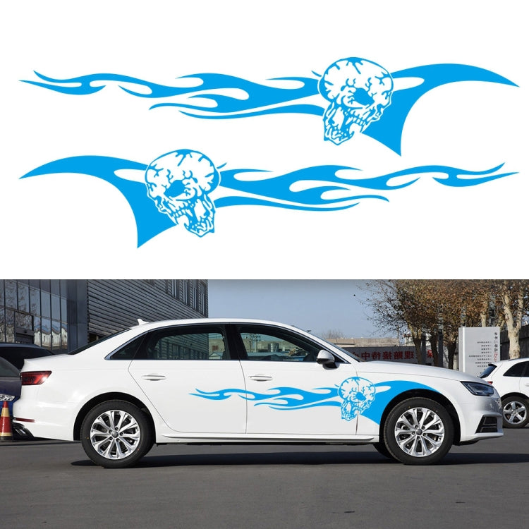 2 PCS/Set D-964 Skull Flame Pattern Car Modified Decorative Sticker-Reluova