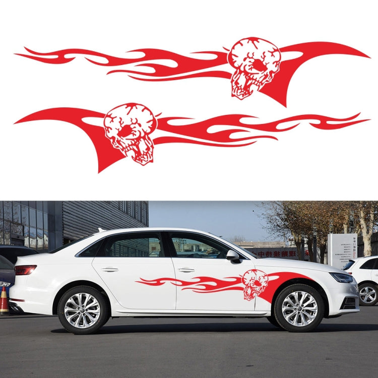 2 PCS/Set D-964 Skull Flame Pattern Car Modified Decorative Sticker-Reluova