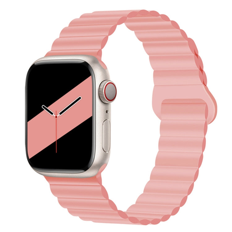 Reverse Buckle Magnetic Silicone Watch Band For Apple Watch Series