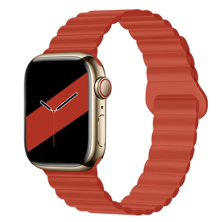 Reverse Buckle Magnetic Silicone Watch Band For Apple Watch Series