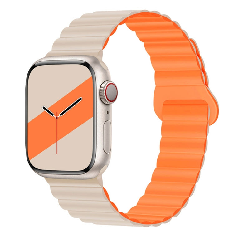 Reverse Buckle Magnetic Silicone Watch Band For Apple Watch Series