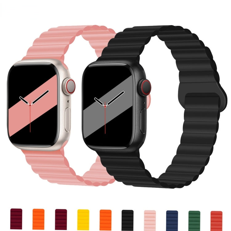 Reverse Buckle Magnetic Silicone Watch Band For Apple Watch Series