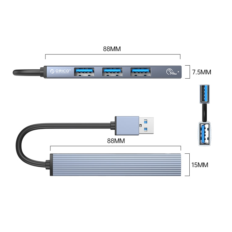 AH-A13 USB 3.0 x 1 + USB 2.0 x 3 to USB 3.0 HUB Adapter