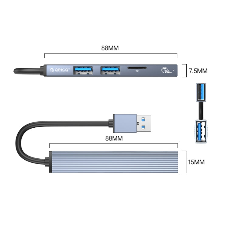 ORICO AH-A12F USB 3.0x1 + USB 2.0x2 + TF Card to USB 3.0 HUB Adapter My Store