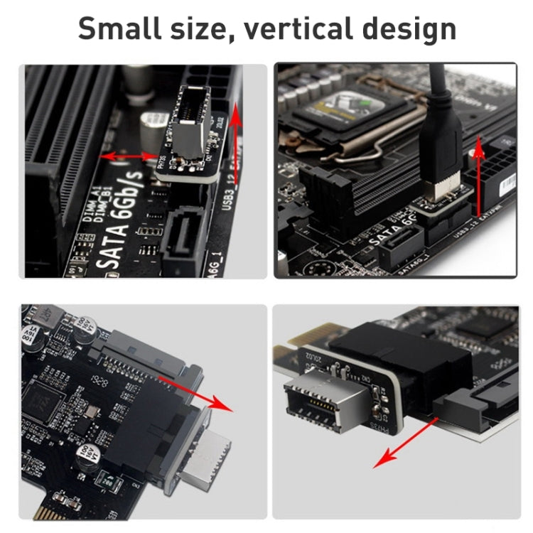 10 PCS 73S Mainboard USB 3.0 19P/20P to Type-E90 Degree Adapter